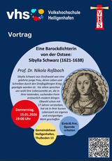 VHS-Vortrag &uuml;ber Sibylla Schwarz – eine Barockdichterin von der Ostsee