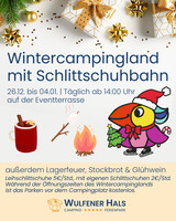Wintercampingland mit Schlittschuhbahn